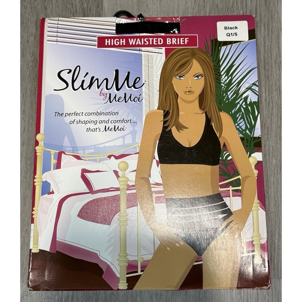 SlimMe By MeMoi High Waisted Brief Women's Size Q1/5 (2XL) Black MSM-101 NWT